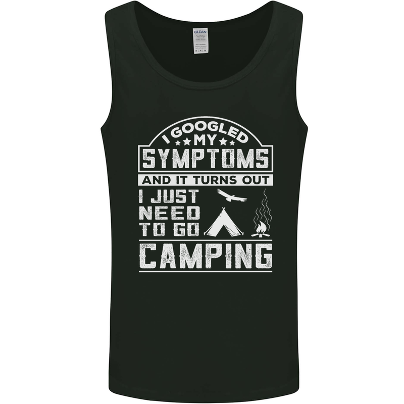 Symptoms I Just Need to Go Camping Funny Mens Vest Tank Top Black