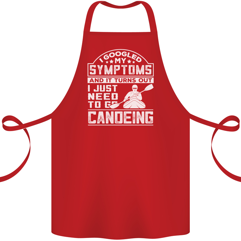 Symptoms I Just Need to Go Canoeing Funny Cotton Apron 100% Organic Red