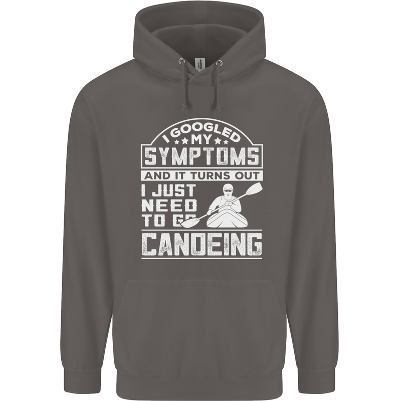 Symptoms I Just Need to Go Canoeing Funny Mens 80% Cotton Hoodie Charcoal