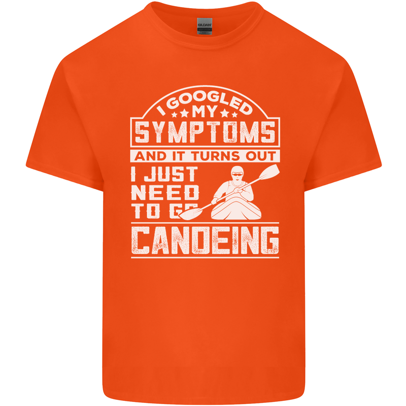 Symptoms I Just Need to Go Canoeing Funny Mens Cotton T-Shirt Tee Top Orange
