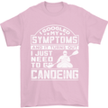 Symptoms I Just Need to Go Canoeing Funny Mens T-Shirt Cotton Gildan Light Pink