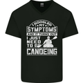 Symptoms I Just Need to Go Canoeing Funny Mens V-Neck Cotton T-Shirt Black