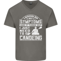 Symptoms I Just Need to Go Canoeing Funny Mens V-Neck Cotton T-Shirt Charcoal