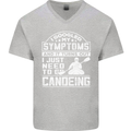 Symptoms I Just Need to Go Canoeing Funny Mens V-Neck Cotton T-Shirt Sports Grey