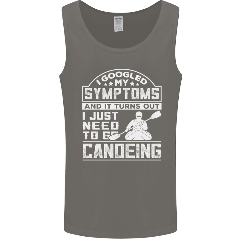 Symptoms I Just Need to Go Canoeing Funny Mens Vest Tank Top Charcoal