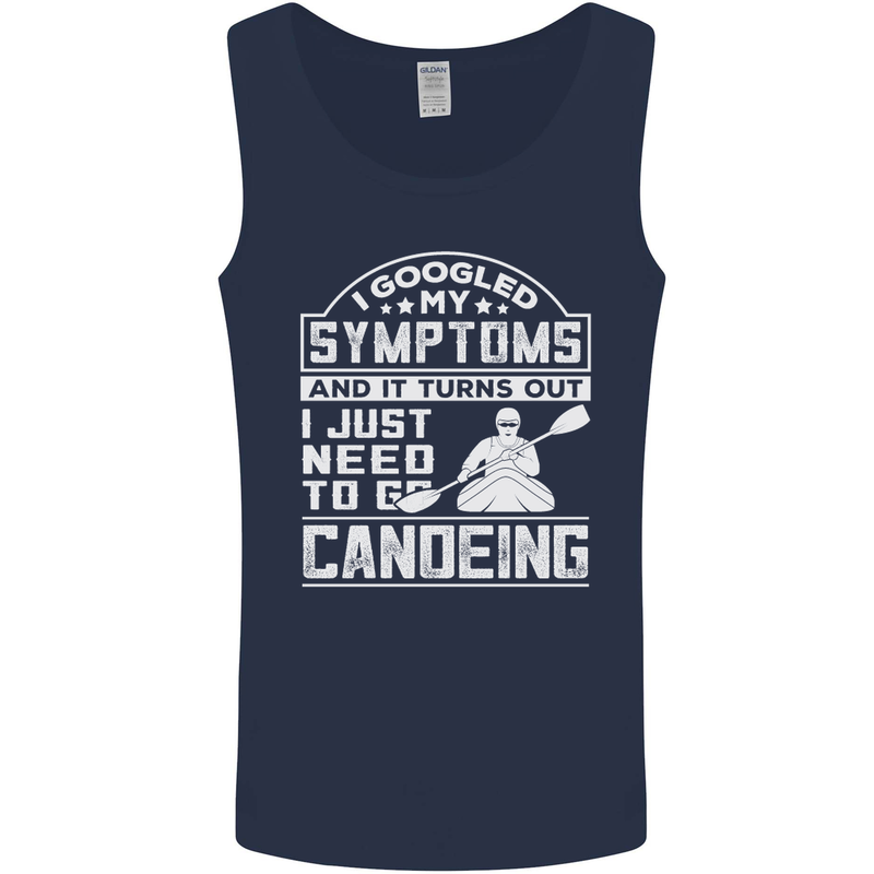 Symptoms I Just Need to Go Canoeing Funny Mens Vest Tank Top Navy Blue