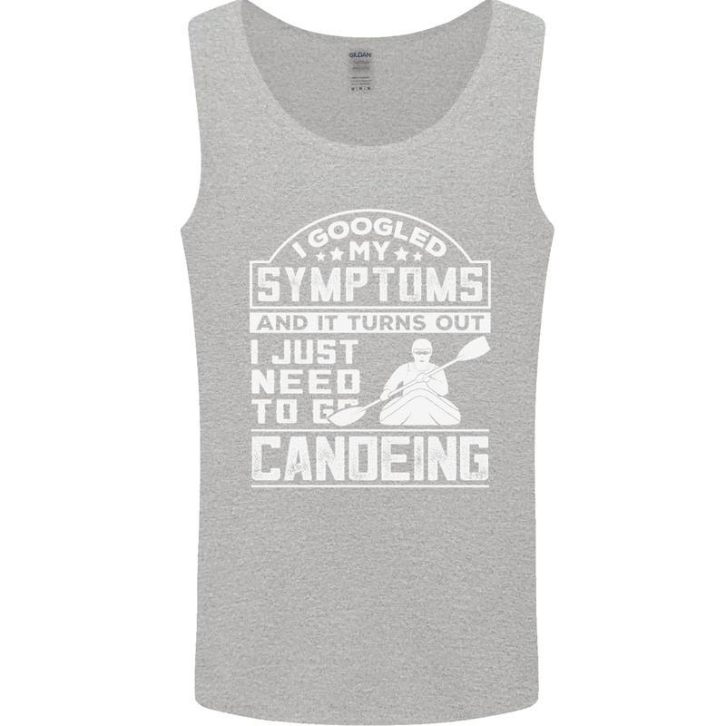 Symptoms I Just Need to Go Canoeing Funny Mens Vest Tank Top Sports Grey