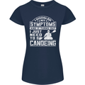 Symptoms I Just Need to Go Canoeing Funny Womens Petite Cut T-Shirt Navy Blue