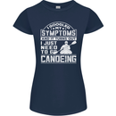 Symptoms I Just Need to Go Canoeing Funny Womens Petite Cut T-Shirt Navy Blue