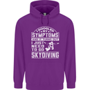 Symptoms I Just Need to Go Skydiving Funny Childrens Kids Hoodie Purple