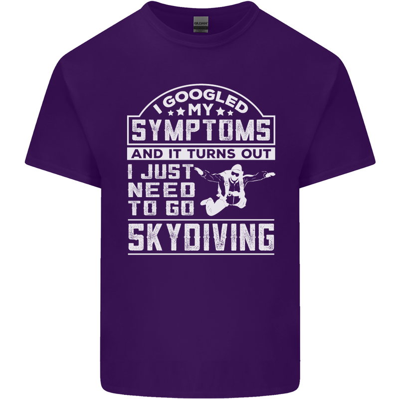 Symptoms I Just Need to Go Skydiving Funny Mens Cotton T-Shirt Tee Top Purple
