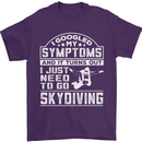 Symptoms I Just Need to Go Skydiving Funny Mens T-Shirt Cotton Gildan Purple