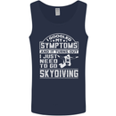 Symptoms I Just Need to Go Skydiving Funny Mens Vest Tank Top Navy Blue