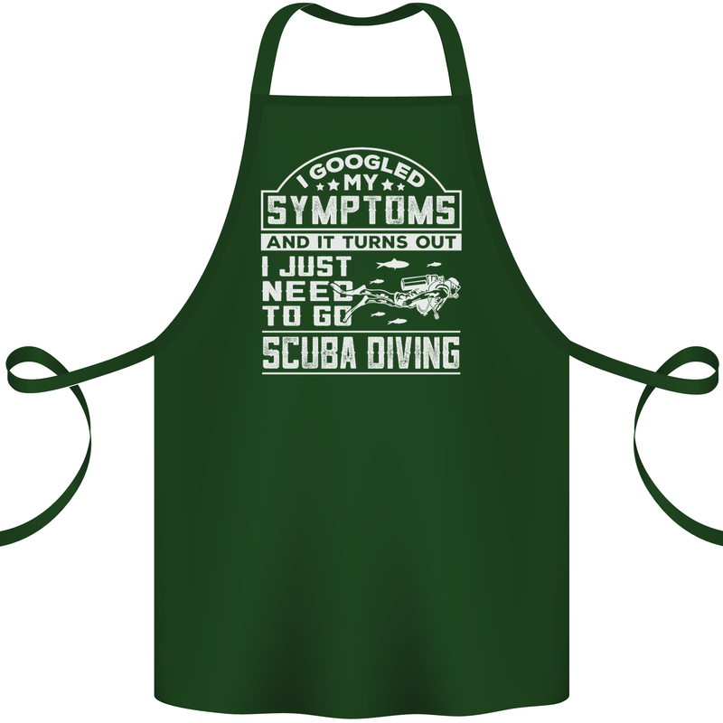 Symptoms Just Need to Go Scuba Diving Cotton Apron 100% Organic Forest Green