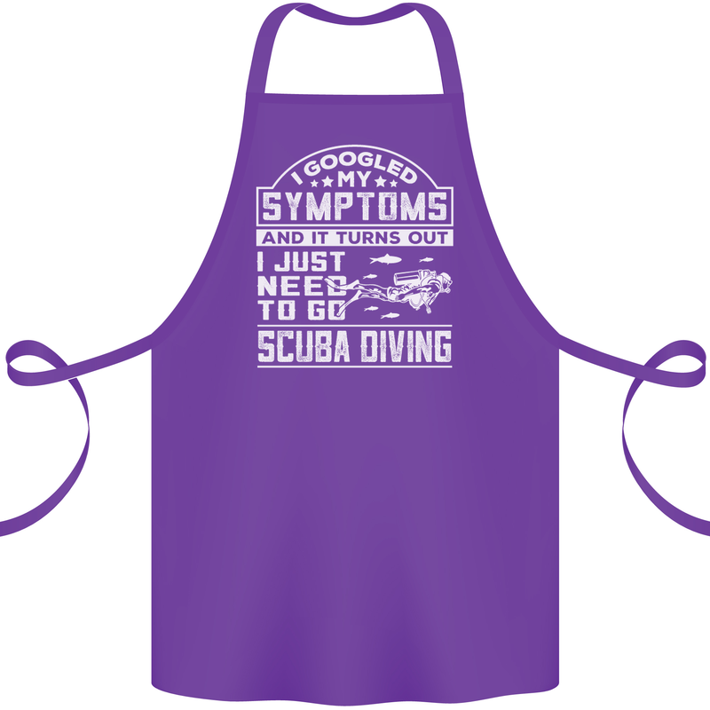 Symptoms Just Need to Go Scuba Diving Cotton Apron 100% Organic Purple