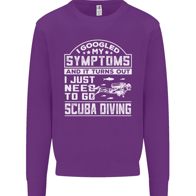 Symptoms Just Need to Go Scuba Diving Kids Sweatshirt Jumper Purple