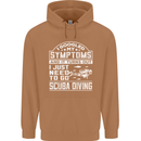 Symptoms Just Need to Go Scuba Diving Mens 80% Cotton Hoodie Caramel Latte