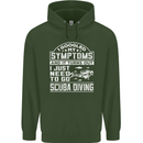 Symptoms Just Need to Go Scuba Diving Mens 80% Cotton Hoodie Forest Green