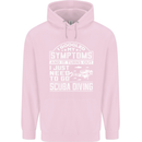 Symptoms Just Need to Go Scuba Diving Mens 80% Cotton Hoodie Light Pink
