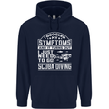 Symptoms Just Need to Go Scuba Diving Mens 80% Cotton Hoodie Navy Blue