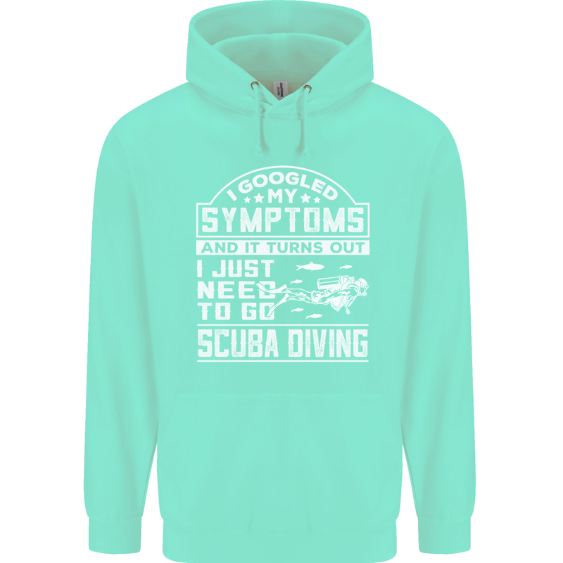 Symptoms Just Need to Go Scuba Diving Mens 80% Cotton Hoodie Peppermint