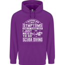 Symptoms Just Need to Go Scuba Diving Mens 80% Cotton Hoodie Purple