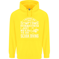 Symptoms Just Need to Go Scuba Diving Mens 80% Cotton Hoodie Yellow