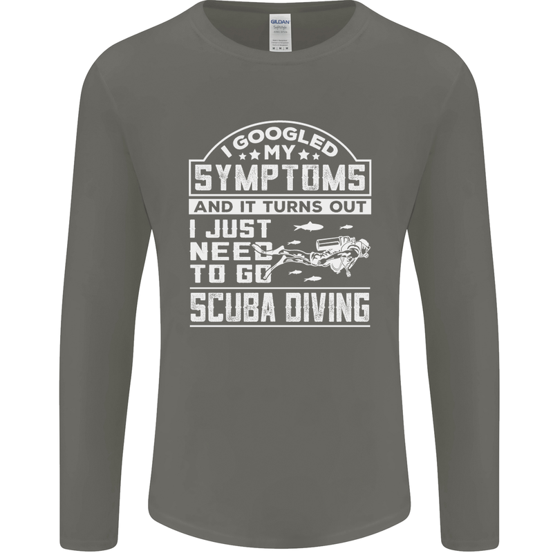Symptoms Just Need to Go Scuba Diving Mens Long Sleeve T-Shirt Charcoal