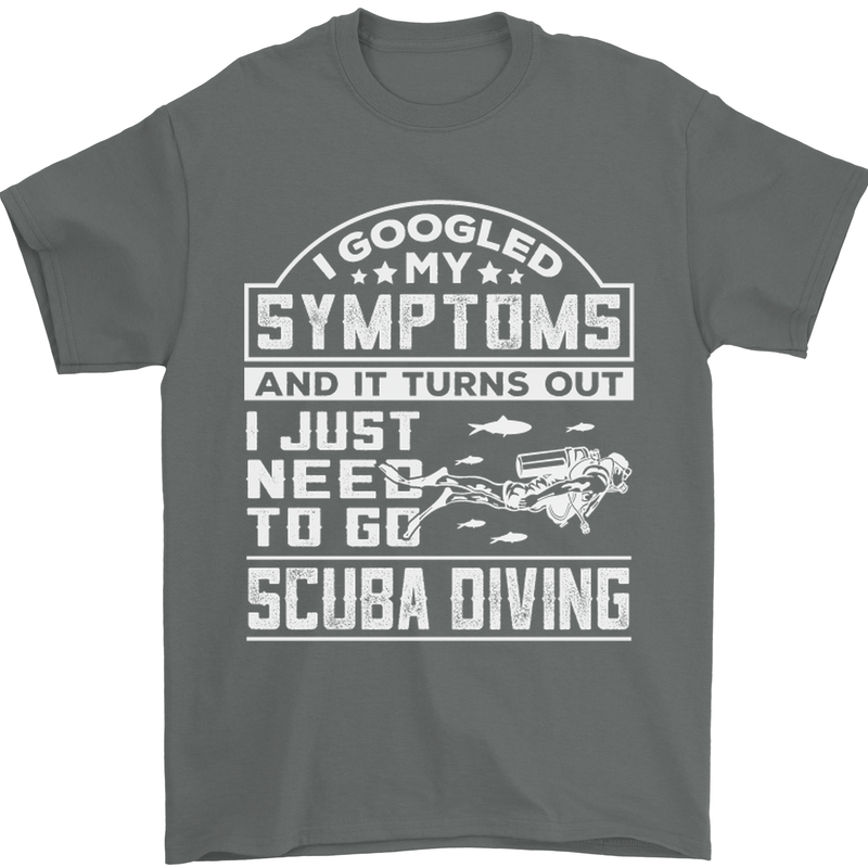 Symptoms Just Need to Go Scuba Diving Mens T-Shirt Cotton Gildan Charcoal