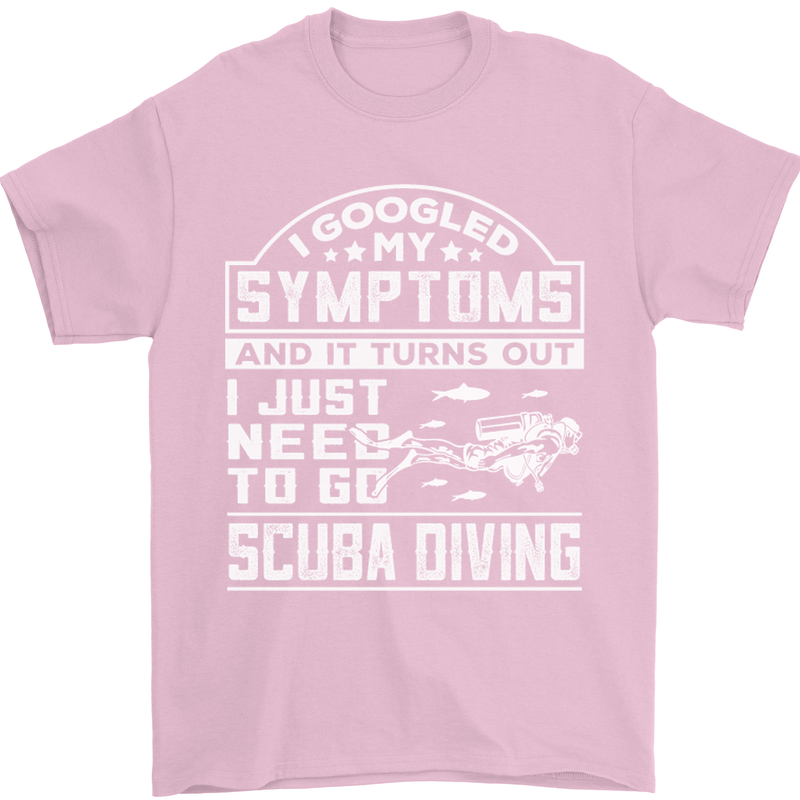Symptoms Just Need to Go Scuba Diving Mens T-Shirt Cotton Gildan Light Pink