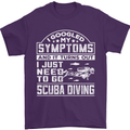 Symptoms Just Need to Go Scuba Diving Mens T-Shirt Cotton Gildan Purple
