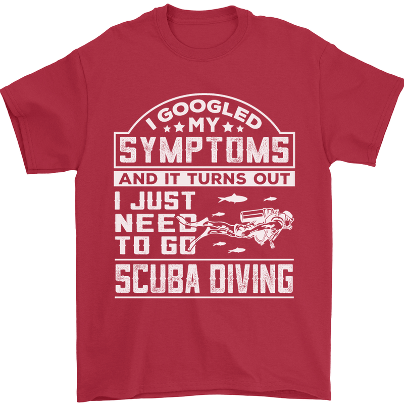 Symptoms Just Need to Go Scuba Diving Mens T-Shirt Cotton Gildan Red