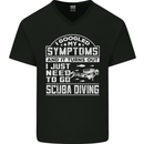 Symptoms Just Need to Go Scuba Diving Mens V-Neck Cotton T-Shirt Black