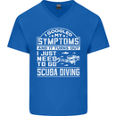 Symptoms Just Need to Go Scuba Diving Mens V-Neck Cotton T-Shirt Royal Blue
