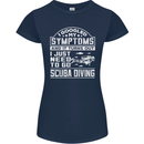 Symptoms Just Need to Go Scuba Diving Womens Petite Cut T-Shirt Navy Blue