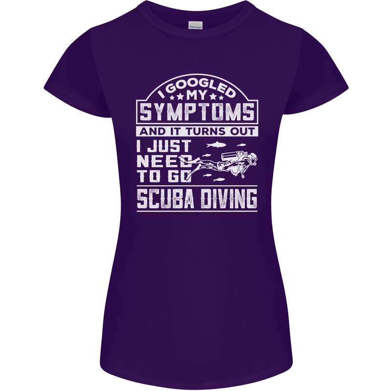 Symptoms Just Need to Go Scuba Diving Womens Petite Cut T-Shirt Purple