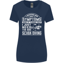 Symptoms Just Need to Go Scuba Diving Womens Wider Cut T-Shirt Navy Blue