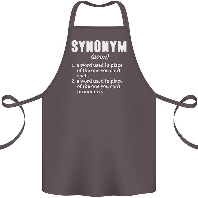 Synonym Funny Definition Slogan Cotton Apron 100% Organic Dark Grey