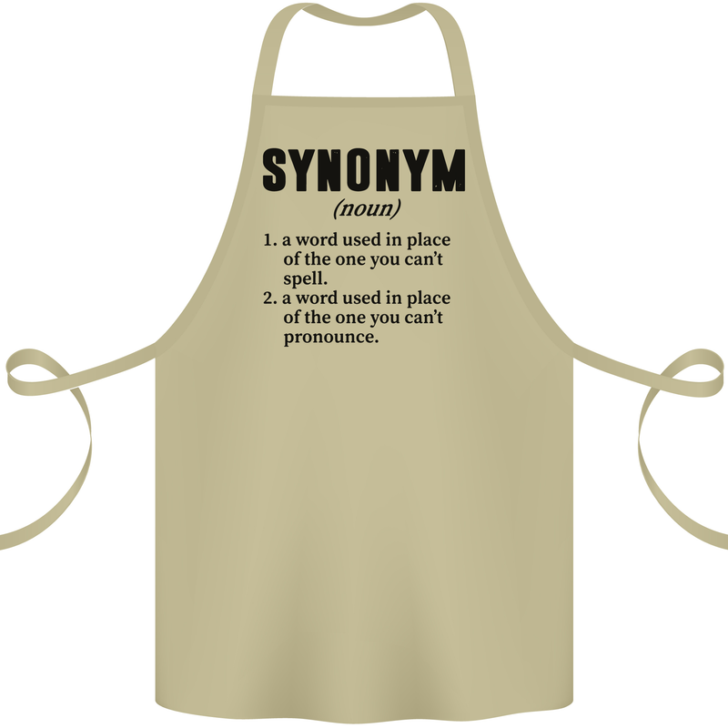 Synonym Funny Definition Slogan Cotton Apron 100% Organic Khaki
