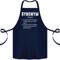 Synonym Funny Definition Slogan Cotton Apron 100% Organic Navy Blue