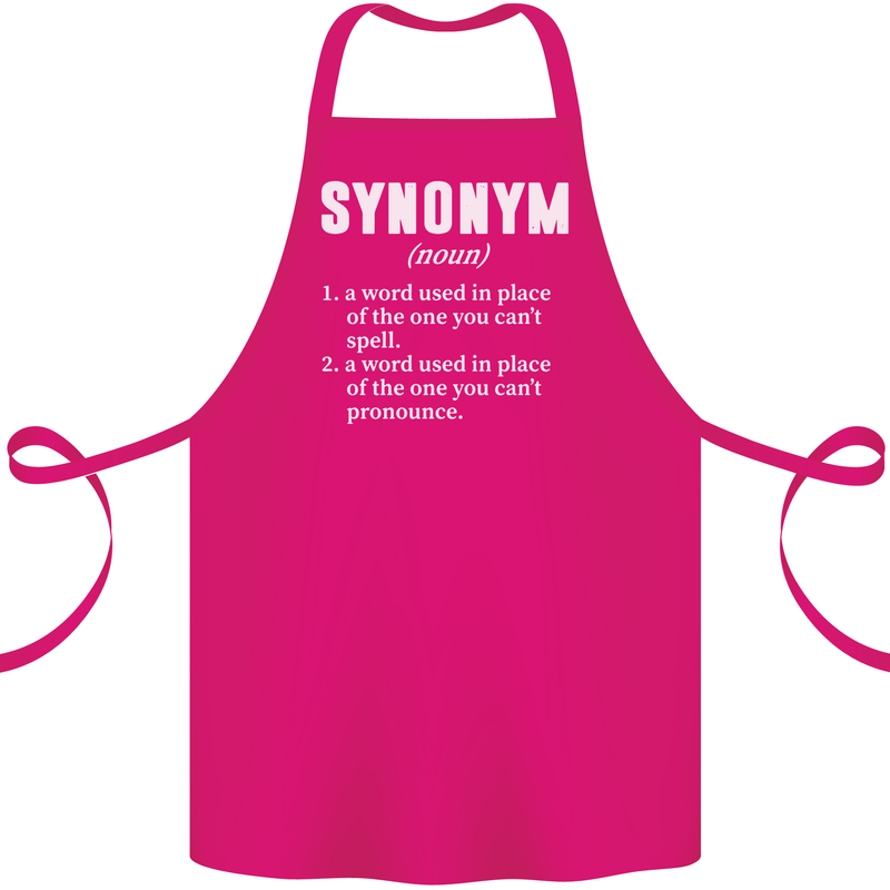 Synonym Funny Definition Slogan Cotton Apron 100% Organic Pink