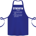 Synonym Funny Definition Slogan Cotton Apron 100% Organic Royal Blue