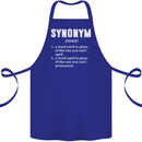 Synonym Funny Definition Slogan Cotton Apron 100% Organic Royal Blue