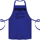 Synonym Funny Definition Slogan Cotton Apron 100% Organic Royal Blue