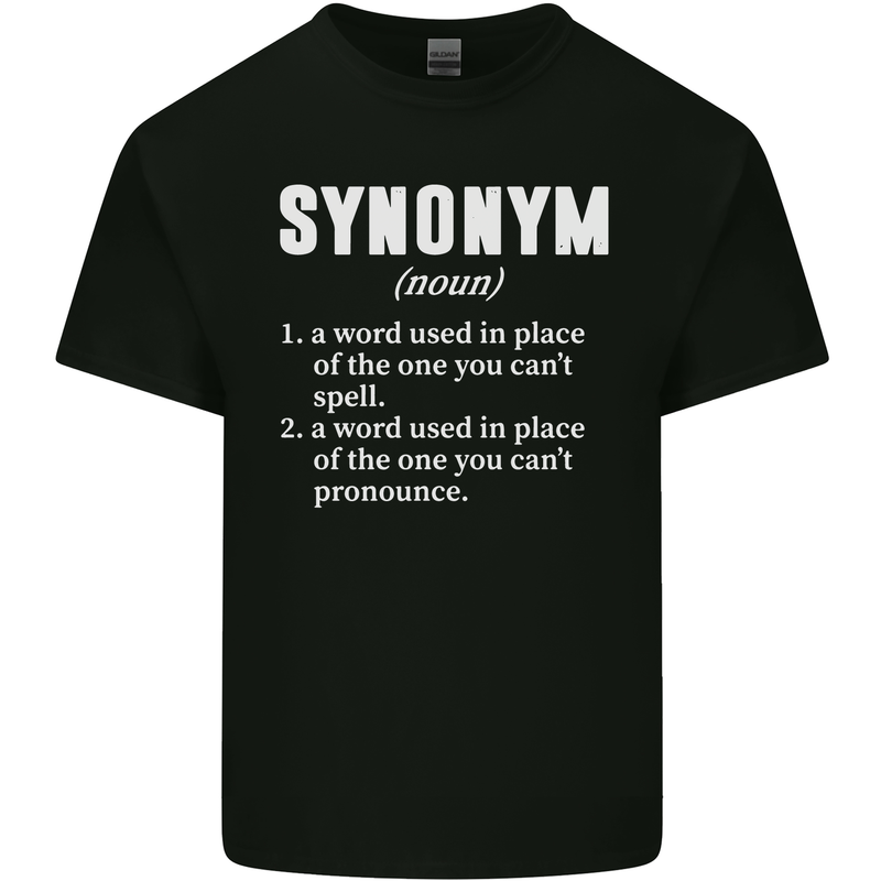 Synonym Funny Definition Slogan Kids T-Shirt Childrens Black
