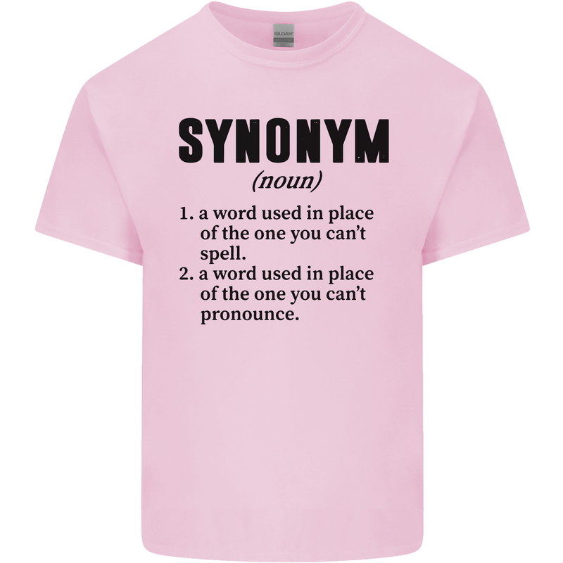 Synonym Funny Definition Slogan Kids T-Shirt Childrens Light Pink