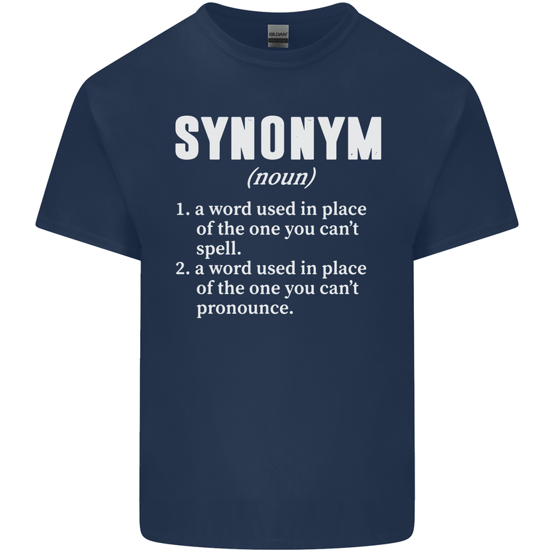 Synonym Funny Definition Slogan Kids T-Shirt Childrens Navy Blue