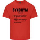 Synonym Funny Definition Slogan Kids T-Shirt Childrens Red