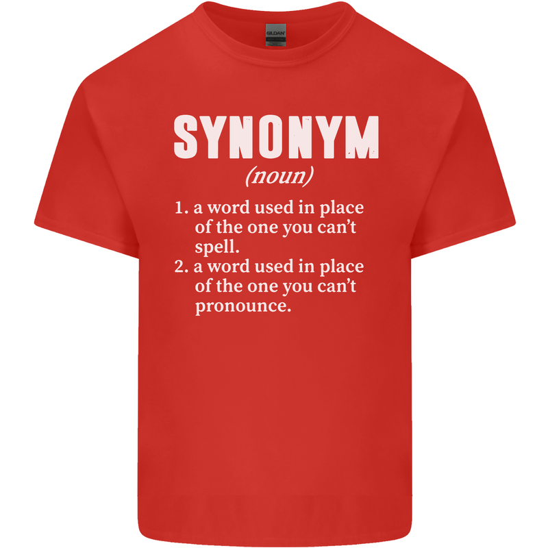 Synonym Funny Definition Slogan Kids T-Shirt Childrens Red