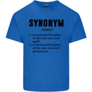 Synonym Funny Definition Slogan Kids T-Shirt Childrens Royal Blue